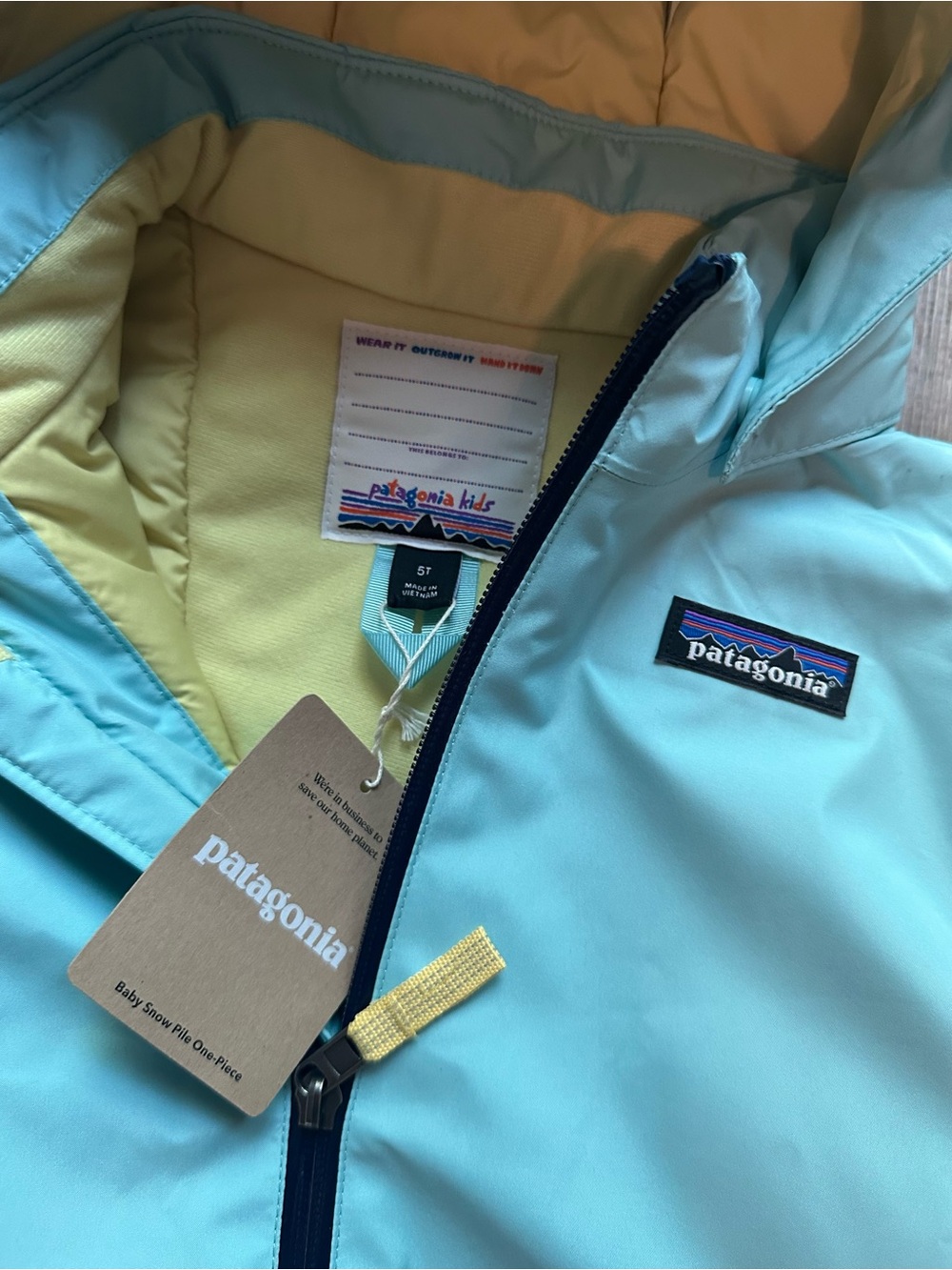 NWT Patagonia 5T Snow Pile One Piece Snowsuit: Skiff Blue - Picture 3 of 7